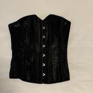 Adore Me Corset Bustier Size S Black Adjustable Ties Steampunk Goth Sexy Lace Up